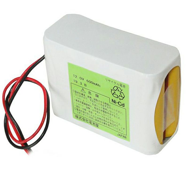 10N-600AAK相当品 12V600ｍAh 組電池 SANYO相当品 薬注装置など用 W型 コネクタなし リード線切りっぱなし