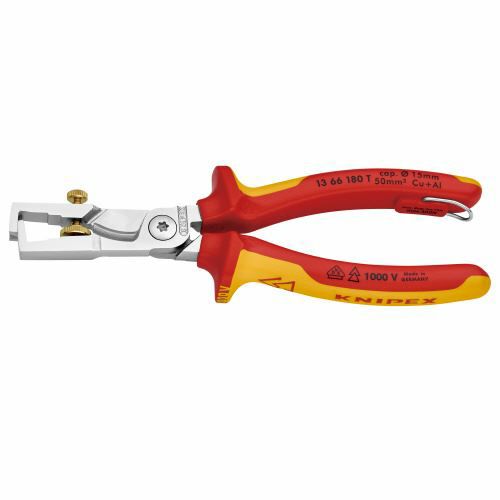 1366-180TBK 絶縁ｶｯﾃｨﾝｸﾞｽﾄﾘｯﾊﾟｰ 落防(BK) KNIPEX(クニペックス)