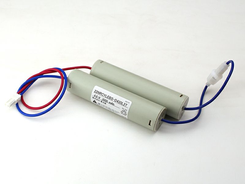 2-2NR-CY-LEB相当品 東芝ライテック製非常灯用交換電池  4.8V3000mAh ＜年度シール付き＞ コネクター付きそのまま取付できます。