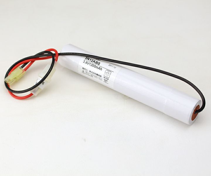 3N12AB相当品 三菱電機製非常灯用交換電池  3.6V1200mAh＜年度シール付き＞ コネクター付きそのまま取付できます。