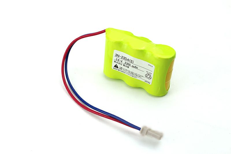 3N23DA相当品(同等品)  三菱電機製誘導灯器具用交換電池 3.6V2300mAh  ＜年度シール付き＞ コネクター付きそのまま取付できます。