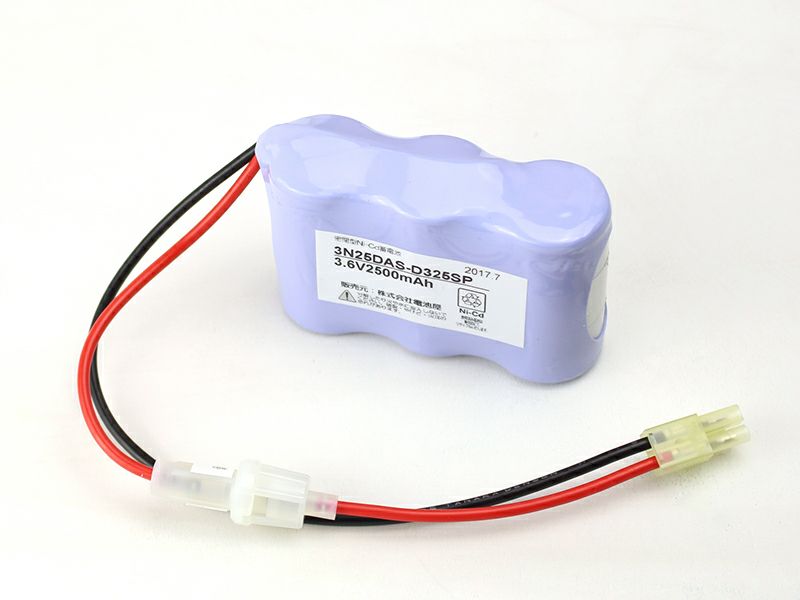 3N25DA相当品(同等品) 三菱電機製誘導灯器具用交換電池 3.6V2500mAh＜年度シール付き＞ コネクター付きそのまま取付できます。