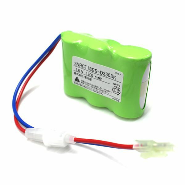 3NR-CT-1SB相当品 日立製誘導灯・非常灯用交換電池 3.6V1800mAh ＜年度シール付き＞ コネクター付きそのまま取付できます。