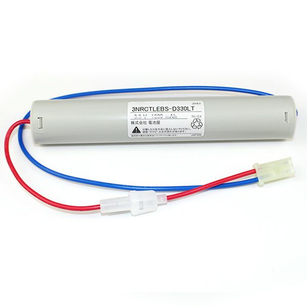 3NR-CT-LEB相当品 東芝ライテック製誘導灯器具・非常灯器具用交換電池  3.6V1800mAh(3000mAh) ＜3NR-CH-LEB相当品 (同等品)＞＜年度シール付き＞ コネクター付きそのまま取付できます。