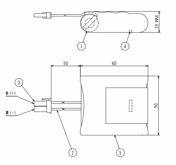 4H06DA相当品 三菱電機製誘導灯用交換電池 4.8V600mAh/700mAh ＜年度シール付き＞ コネクター付きそのまま取付できます。