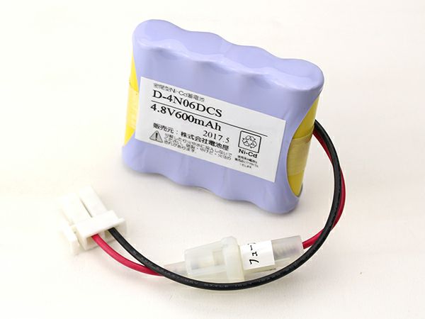 4N06DC相当品 三菱電機製誘導灯用交換電池 4.8V600mAh＜年度シール付き＞ コネクター付きそのまま取付できます。[sd]【当日出荷対応】