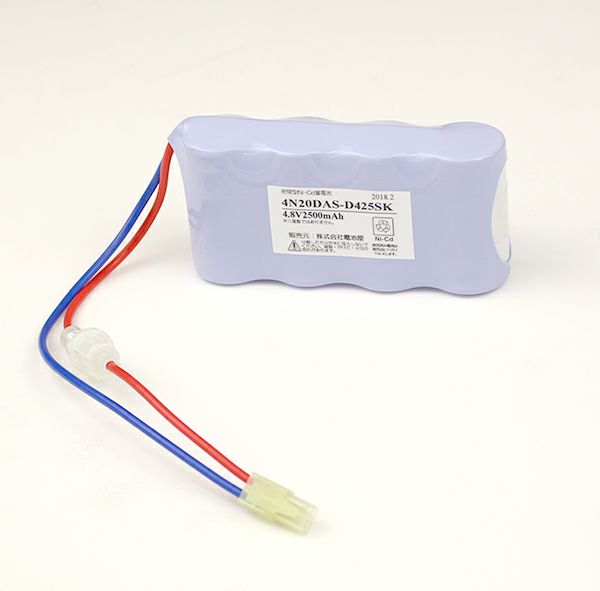 4N20DA相当品 三菱電機製誘導灯器具用交換電池  4.8V2000mAh＜年度シール付き＞ コネクター付きそのまま取付できます。