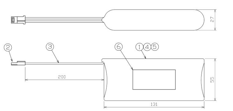 5HR-CY-SB 相当品( 同等品 ) 東芝ライテック製誘導灯器具・非常灯器具用交換電池 6.0V3000mAh＜年度シール付き＞ ( 5NR-CH-S B 相当品) 東芝ライテック 相当品 コネクター付きそのまま取付できます。