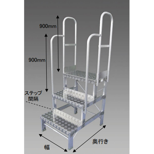 EA903XG-90 エスコ 600x340mm/0.9m/3段 作業台(両手スリ付)