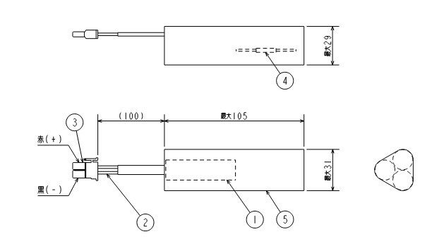 6H15FA相当品 三菱電機製誘導灯用交換電池  6.0V1450mAh ＜年度シール付き＞ コネクター付きそのまま取付できます。