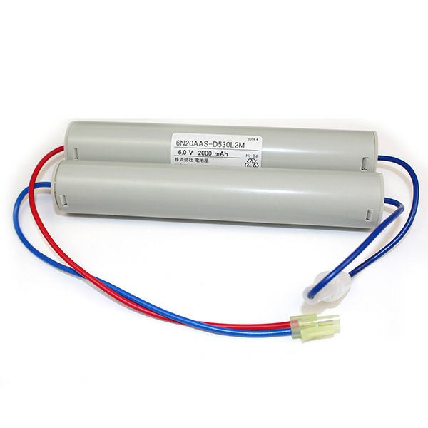 6N20AA相当品(同等品) 三菱電機製非常灯器具用交換電池  6.0V2000mAh＜年度シール付き＞ コネクター付きそのまま取付できます。