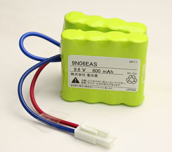 9N06EA相当品(同等品)  9.6V600mAh リード線切りっぱなし(コネクタなし)＜年度シール付き＞ コネクター付きそのまま取付できます。