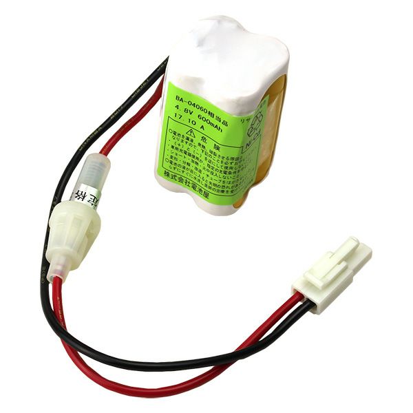 BA-04060相当品 誘導灯用交換電池 4.8V600mAh コネクタ付 電池屋製オーデリック同等品 ＜年度シール付き＞