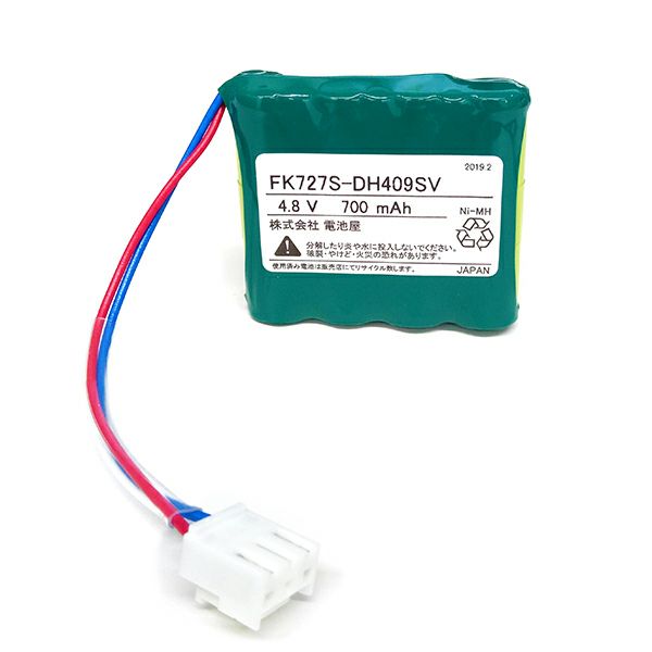 FK727相当品(同等品) ※電池屋製 4.8V700mAh ＜年度シール付き＞ コネクター付きそのまま取付できます。