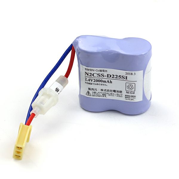 N2-CS 相当品(同等品)  2.4V2000mAh ※変換コネクター仕様 ※ ヒューズ付き ＜年度シール付き＞ コネクター付きそのまま取付できます。