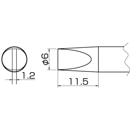T20-D6 白光　こて先　６Ｄ型